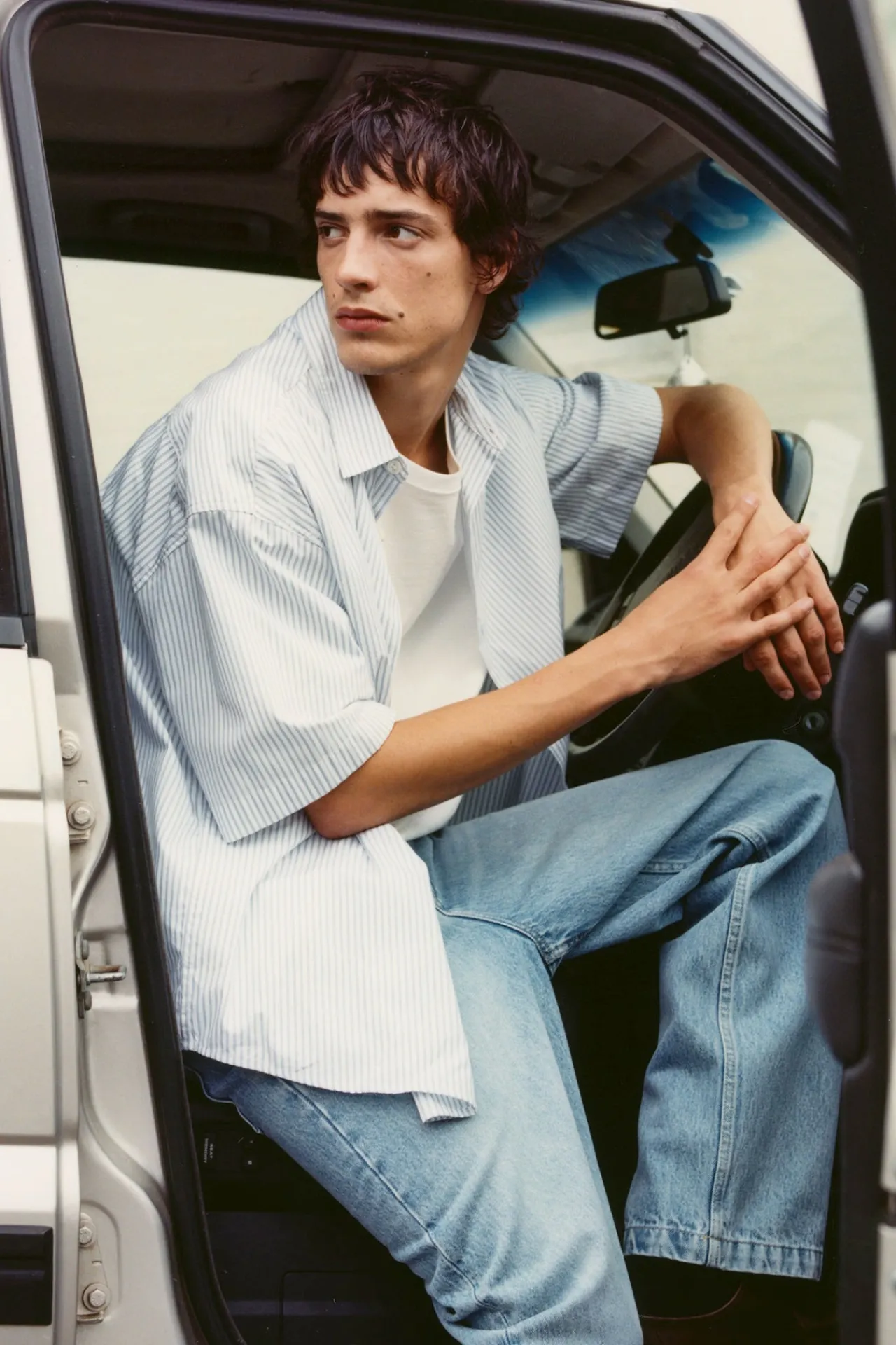 Alec Poplin Stripe Short Sleeve Shirt^Assembly Label New
