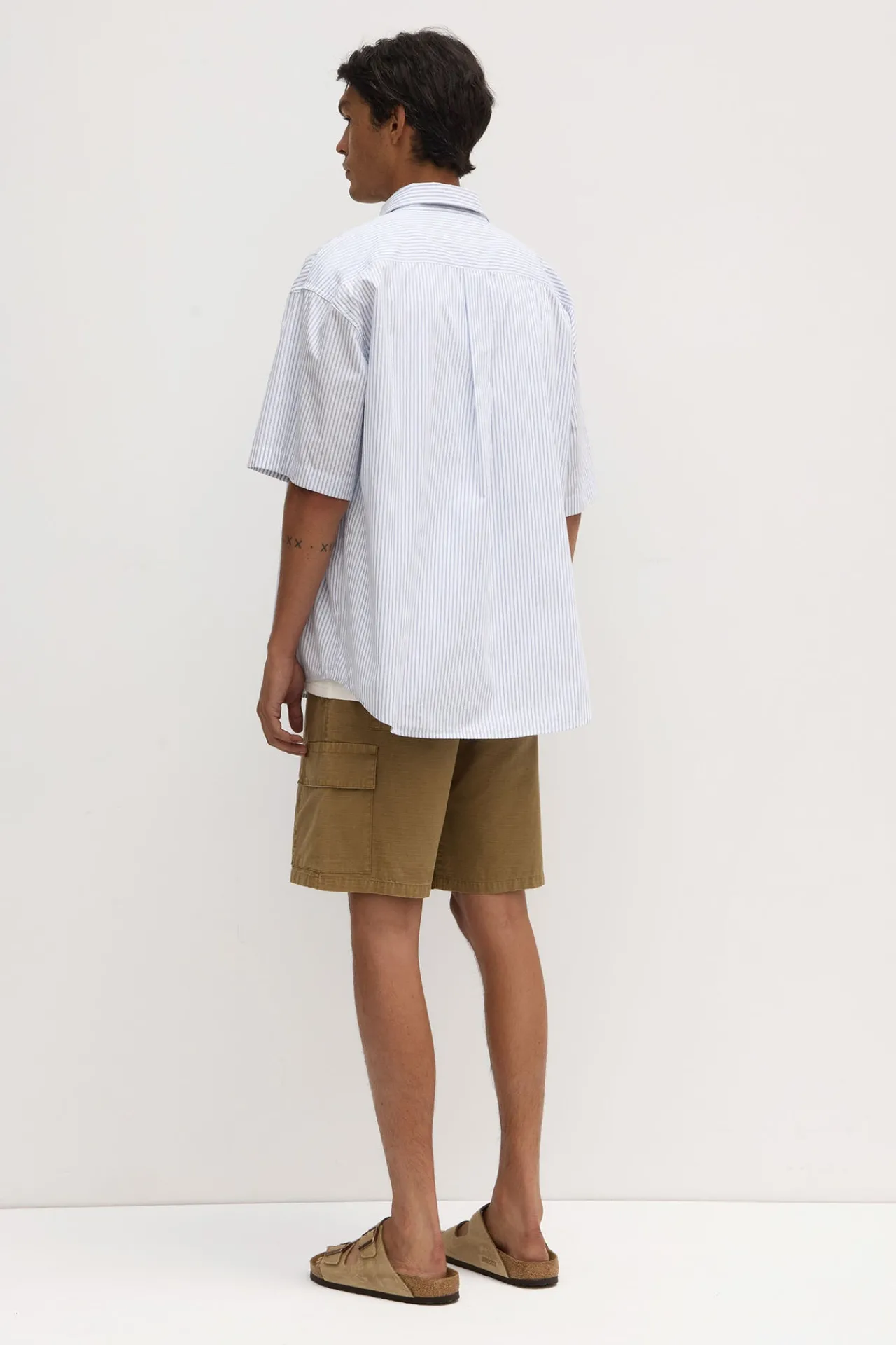 Alec Poplin Stripe Short Sleeve Shirt^Assembly Label New