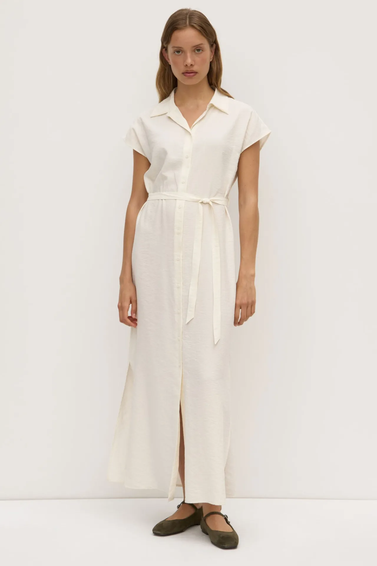 Heather Silk Maxi Shirt Dress^Assembly Label Clearance