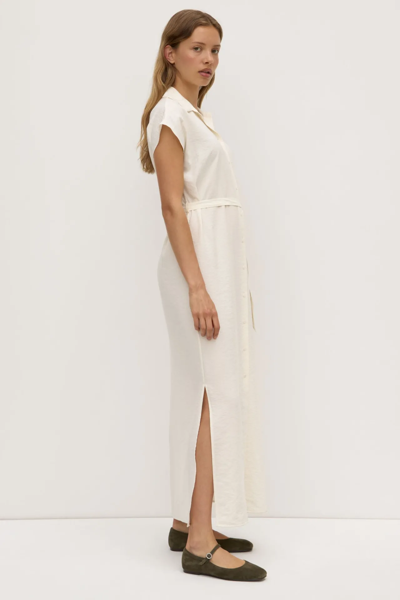 Heather Silk Maxi Shirt Dress^Assembly Label Clearance
