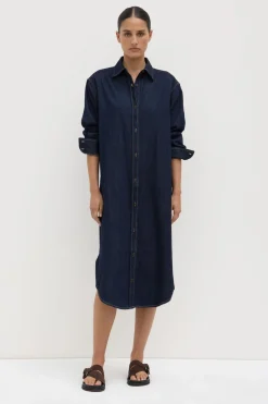 Kiera Recycled Denim Midi Shirt Dress^Assembly Label Discount