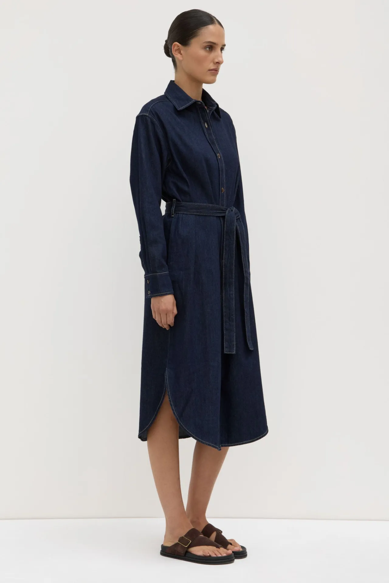 Kiera Recycled Denim Midi Shirt Dress^Assembly Label Discount
