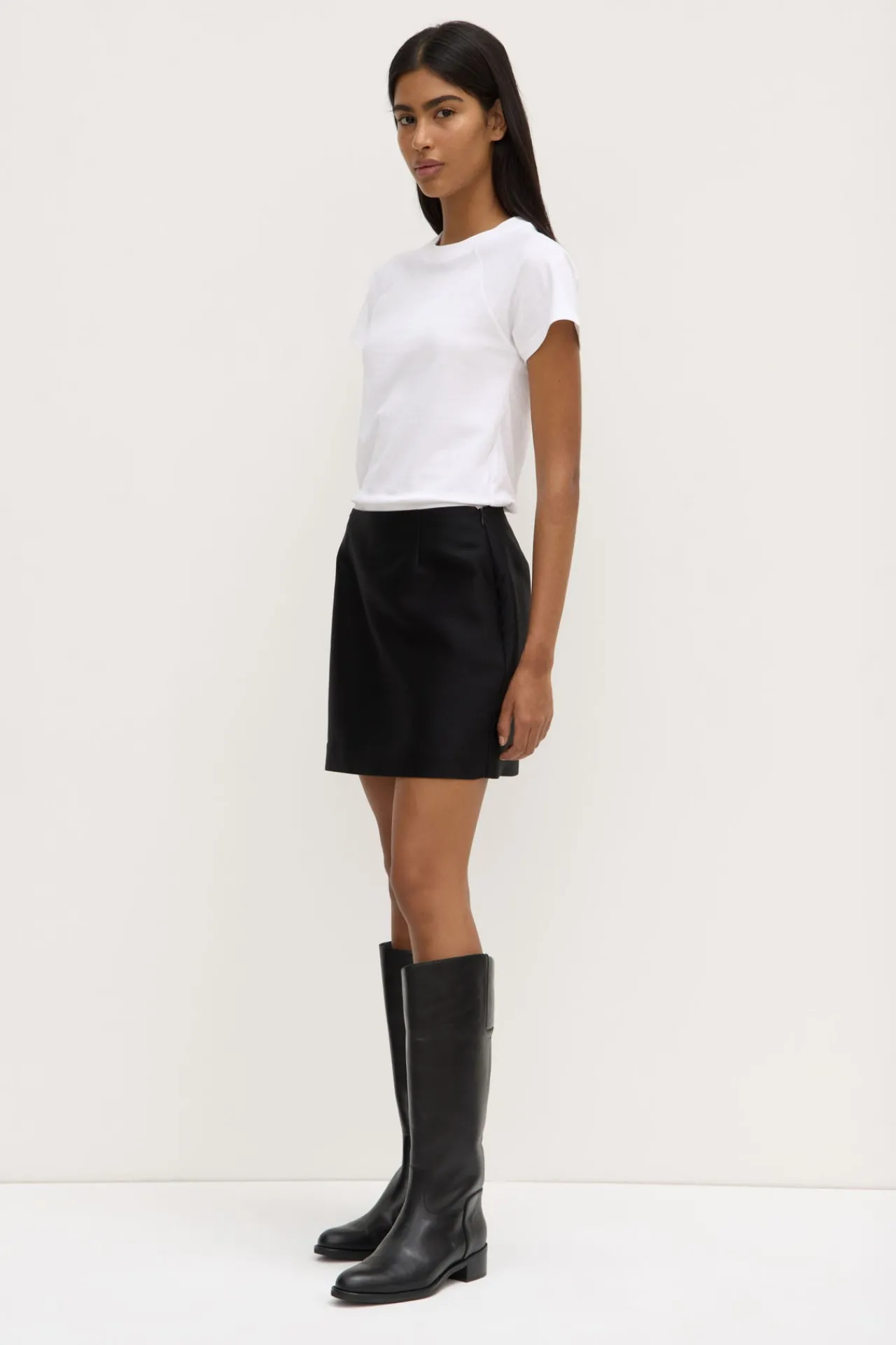 Moss Wool Silk Mini Skirt^Assembly Label Fashion