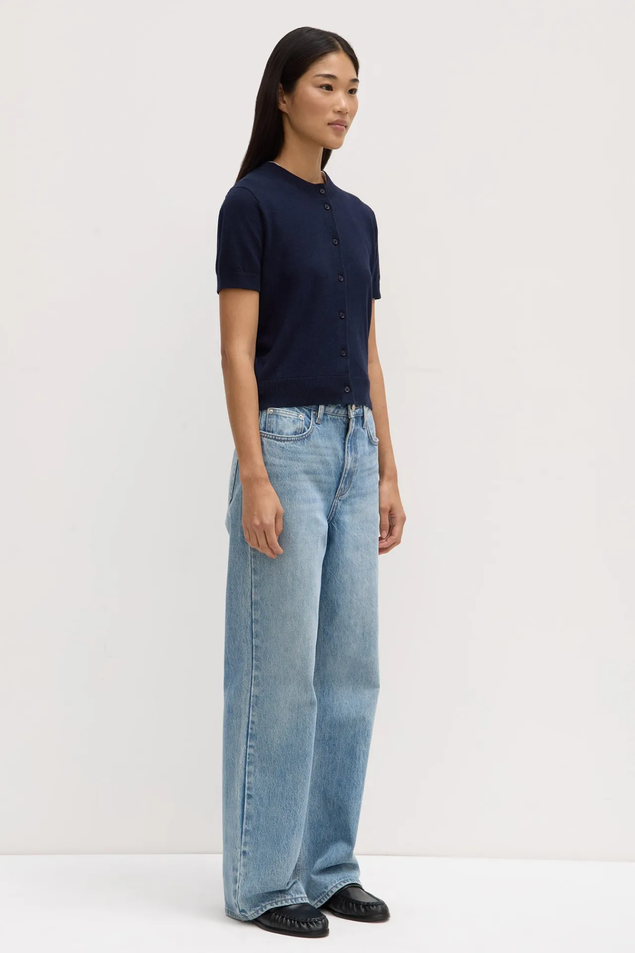 Semra Cotton Cashmere Short Sleeve Cardigan^Assembly Label Fashion