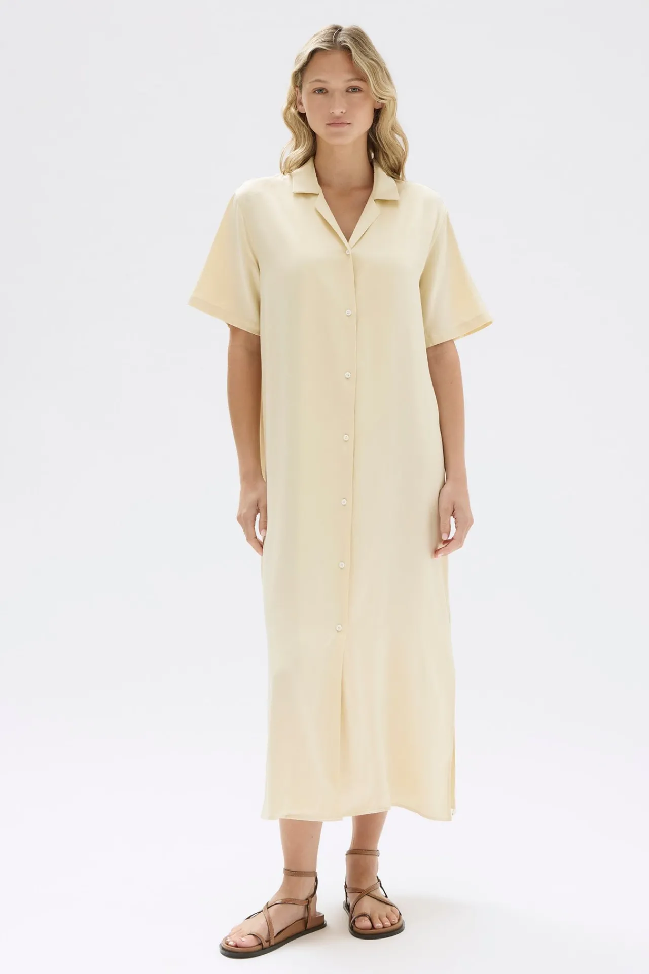 Silk Resort Shirt Dress^Assembly Label Outlet