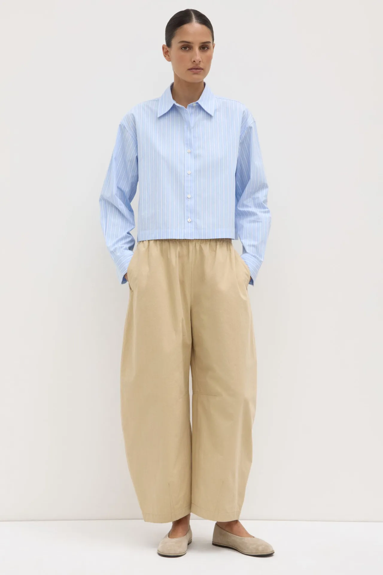 Tessa Poplin Cropped Shirt^Assembly Label Discount
