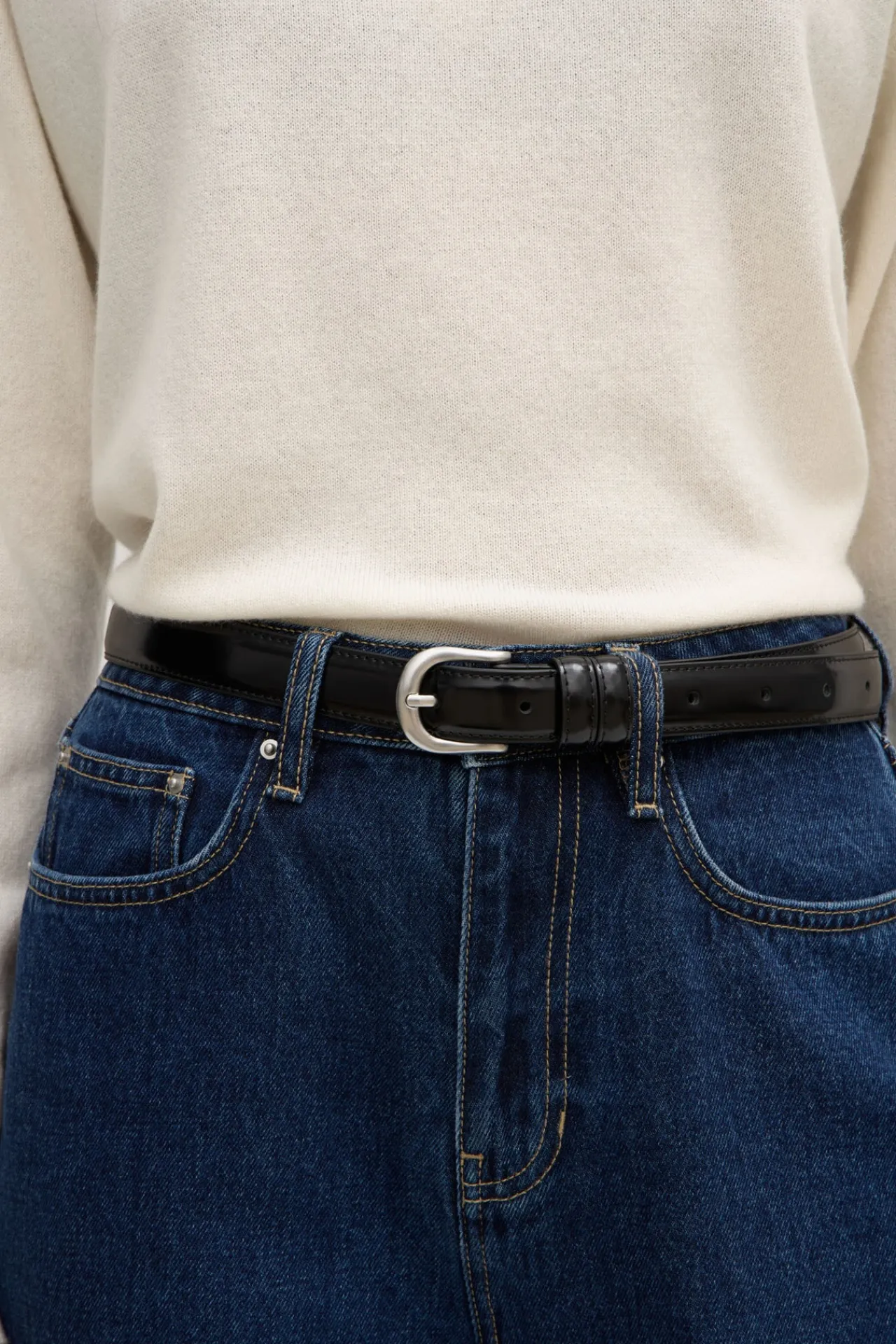 Womens Smooth Leather Belt^Assembly Label Fashion