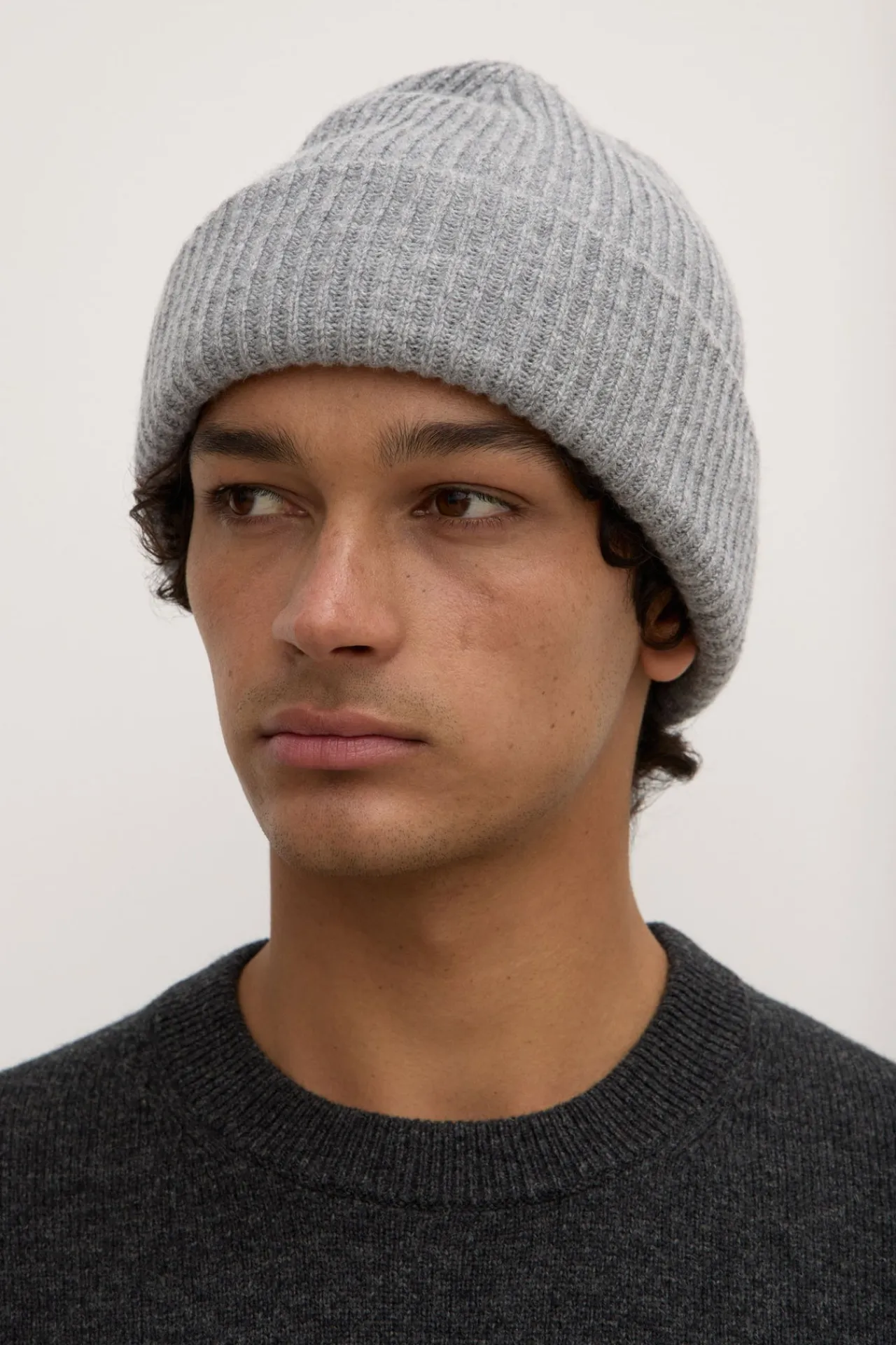 Wool Cashmere Rib Beanie^Assembly Label New
