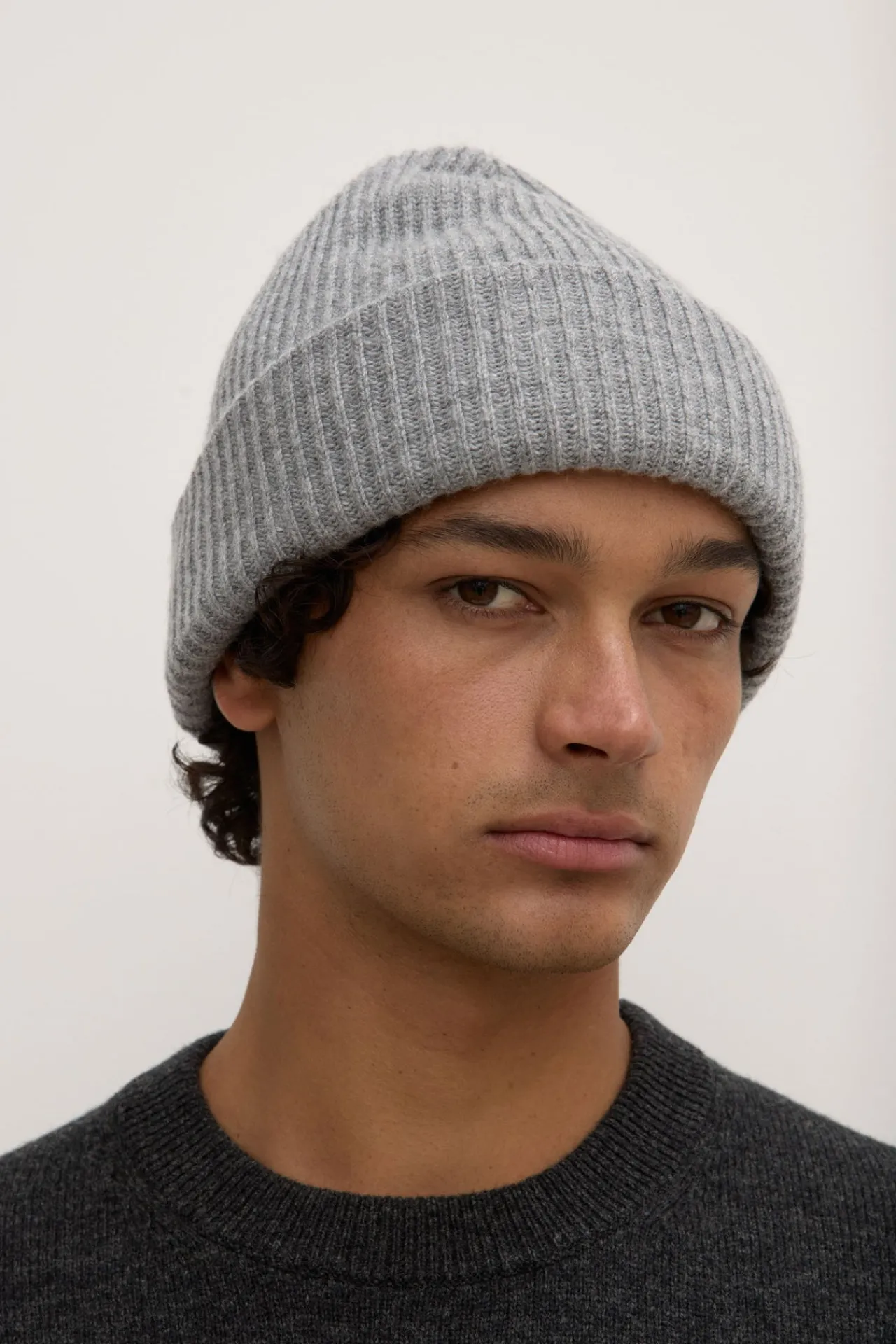 Wool Cashmere Rib Beanie^Assembly Label New