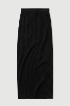 Wool Cashmere Rib Maxi Skirt^Assembly Label New